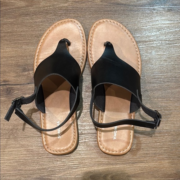 Sonoma Black Sandals with Adjustable Ankle Straps. Size 8 - Picture 1 of 5